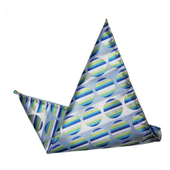 Gascoigne Pocket Square Multicolor Geometric Circles Silk Blend Men's - Picture 1 of 1